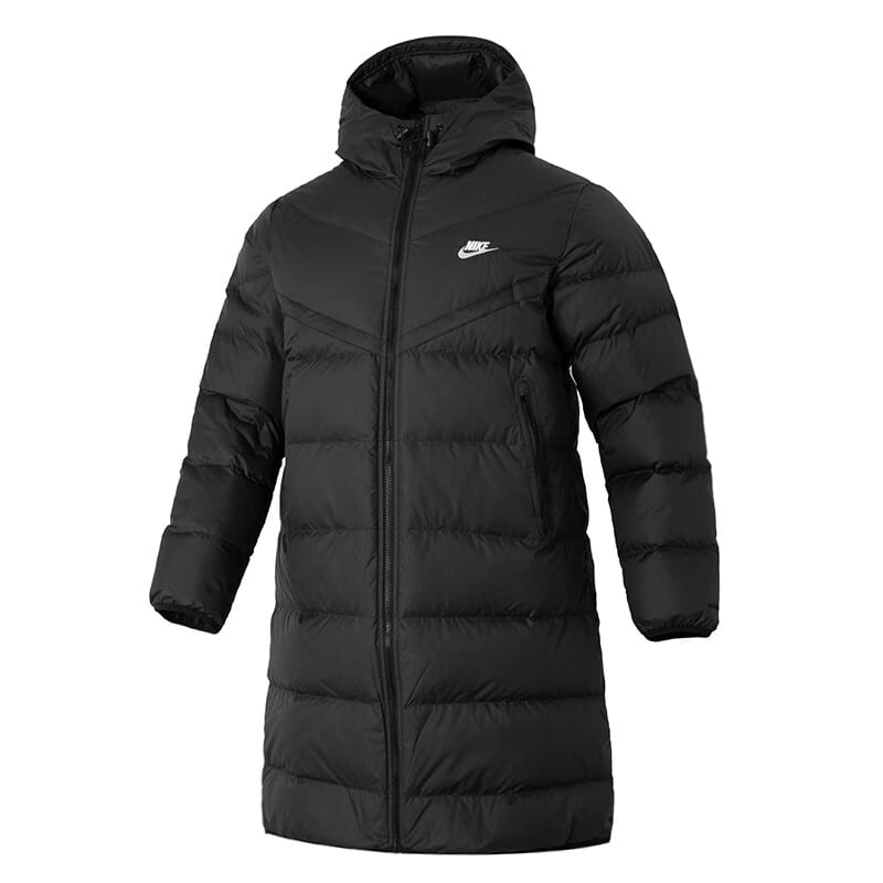 Nike Pánské péřové bundy s kapucí Středně prošívaná péřová bunda FB8180-010