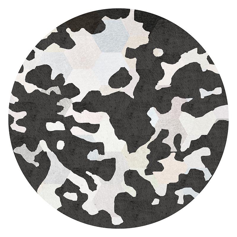 Faux Animal Skin Cowhide Zebra Leopard Print Round Floor Mat