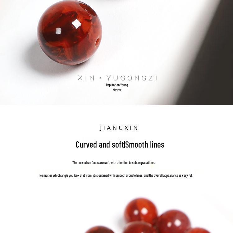 Liangshan Flame Pattern Southern Red Agate Loose Beads for Bracelets