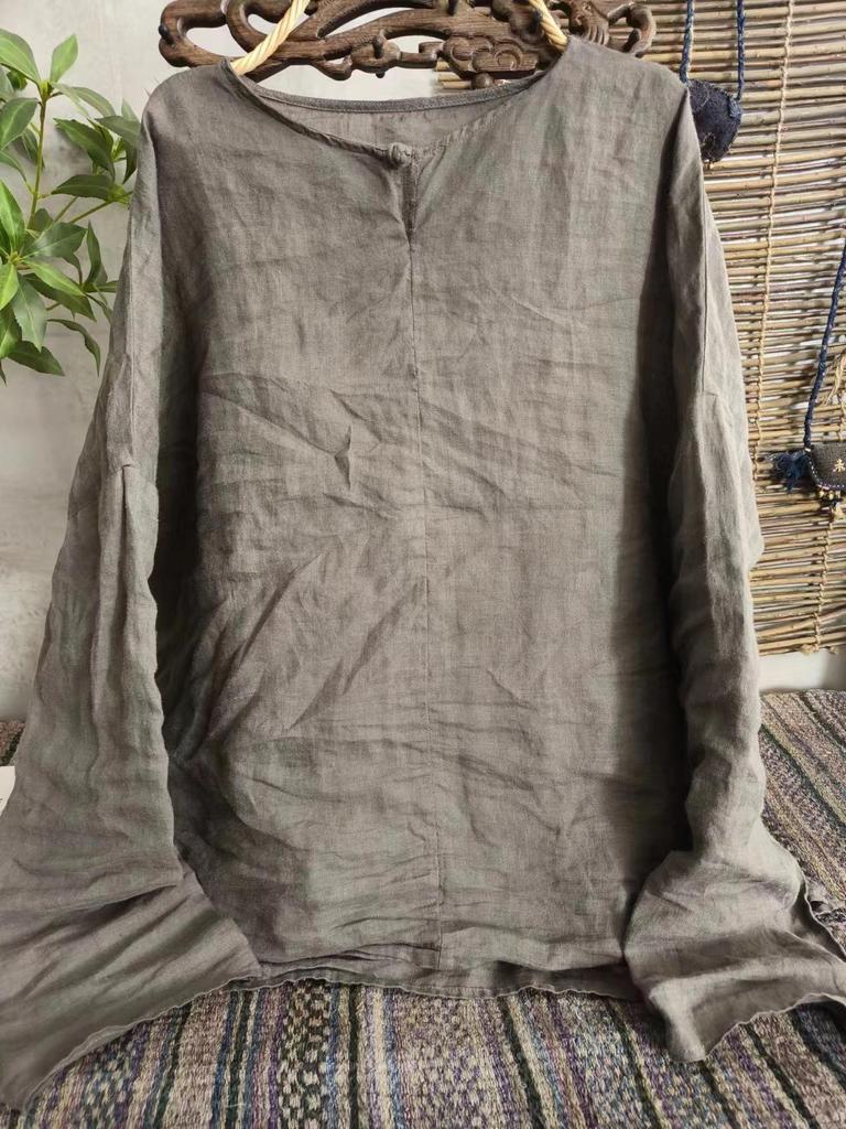 Johnature Damen Casual Weiße T-Shirts Langarm O-Ausschnitt T-Shirts Frühling Lose Hochwertige Damen T-Shirts