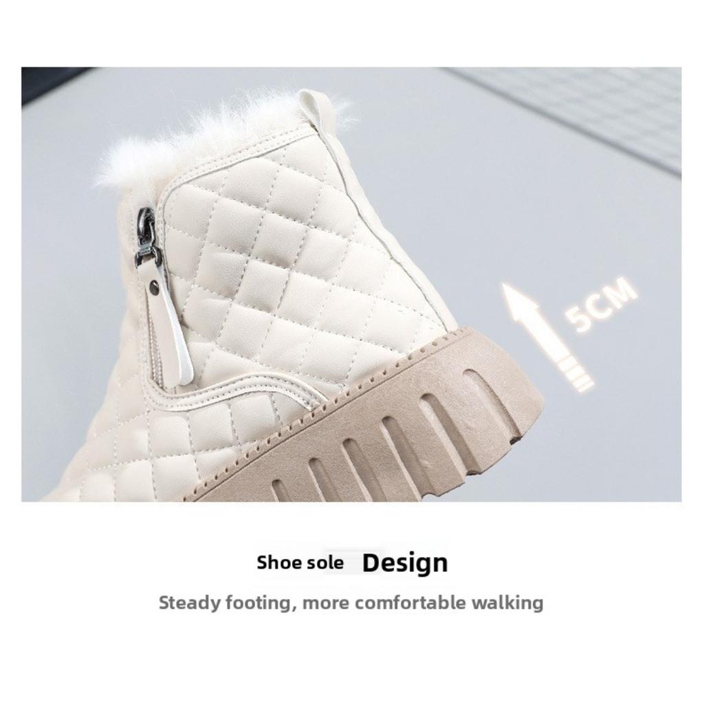 Women's Winter Boots with Faux Fur Lining & Zipper Closure -Toe Ankle Boots with Cushioned Insole- Casual & Semi-Formal Winter Footwear