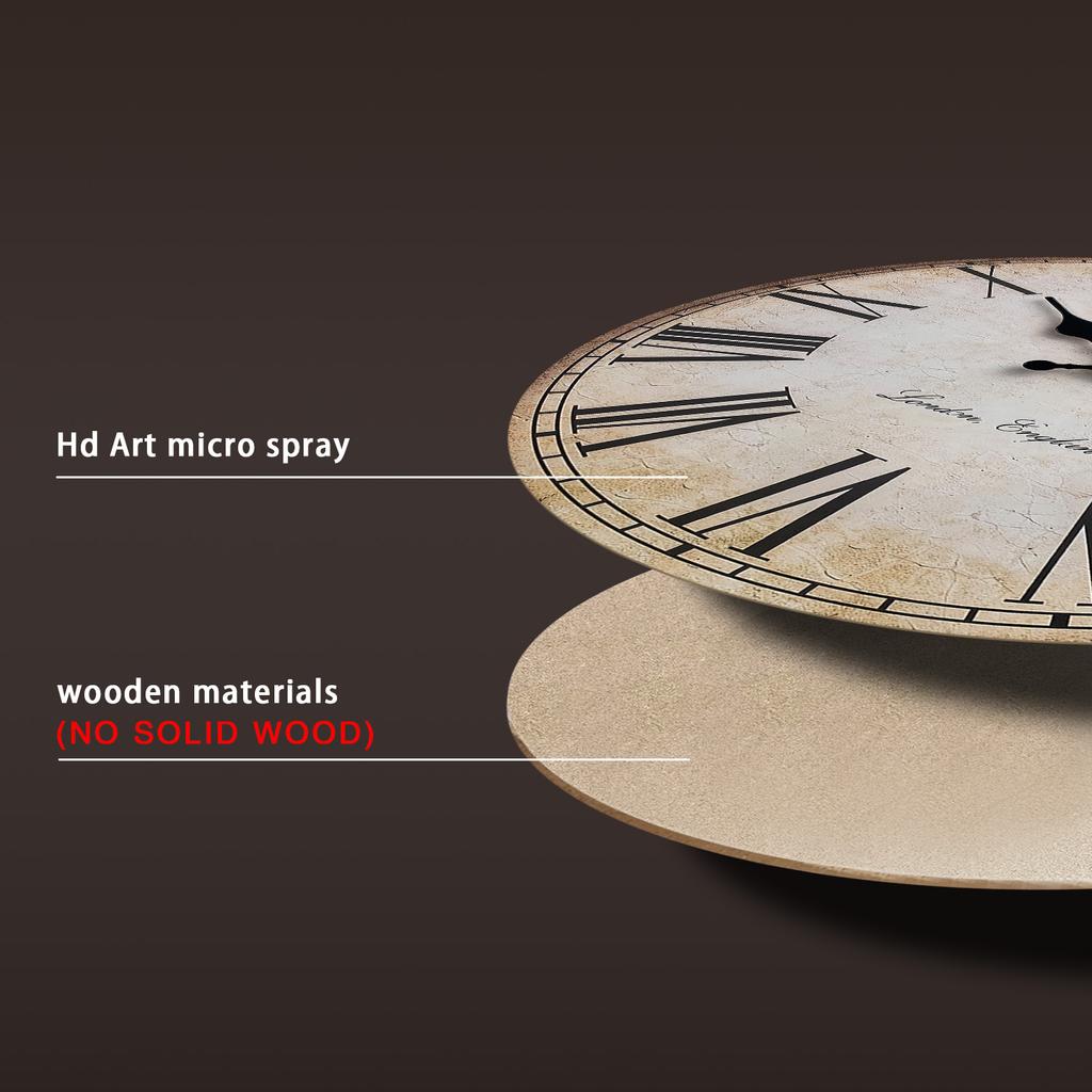 Style Européen Qualité Supérieure Rétro Qualité Supérieure Numéraux Romains Qualité Supérieure Bois Mural Horloge Qualité Supérieure Première Classe Pour