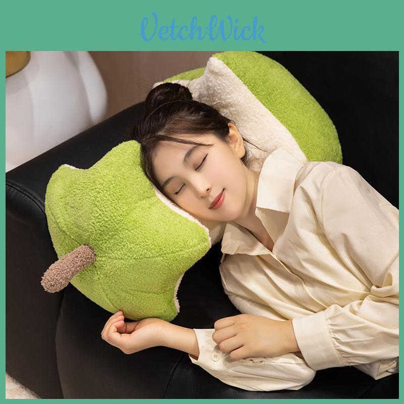 Cartoon Apple Core Plush Pillow With Embroidered Design For Bedroom Decor And Office Support