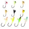 50Pcs Winter Ice Fishing Hooks Glow Ice Jig Bait 1.2-2.6g Jigging Fishing Lure Ice Jigs for Crappie Panfish Fishing Gear