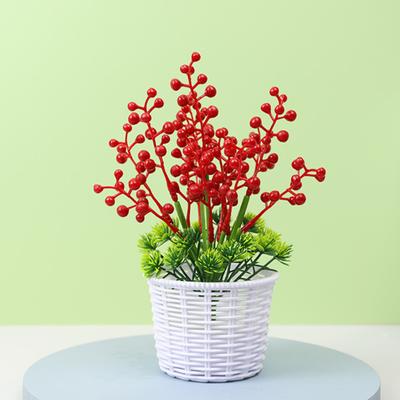 Plastic Artificial Plant Bonsai Delicate Pretty Maintenance Free Fake Berry