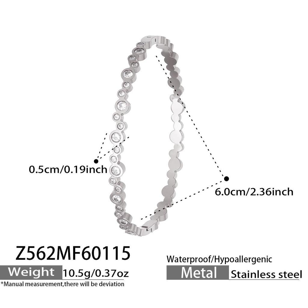 18k Gold-Plated Geometric Zirconia Enamel Bracelet Set