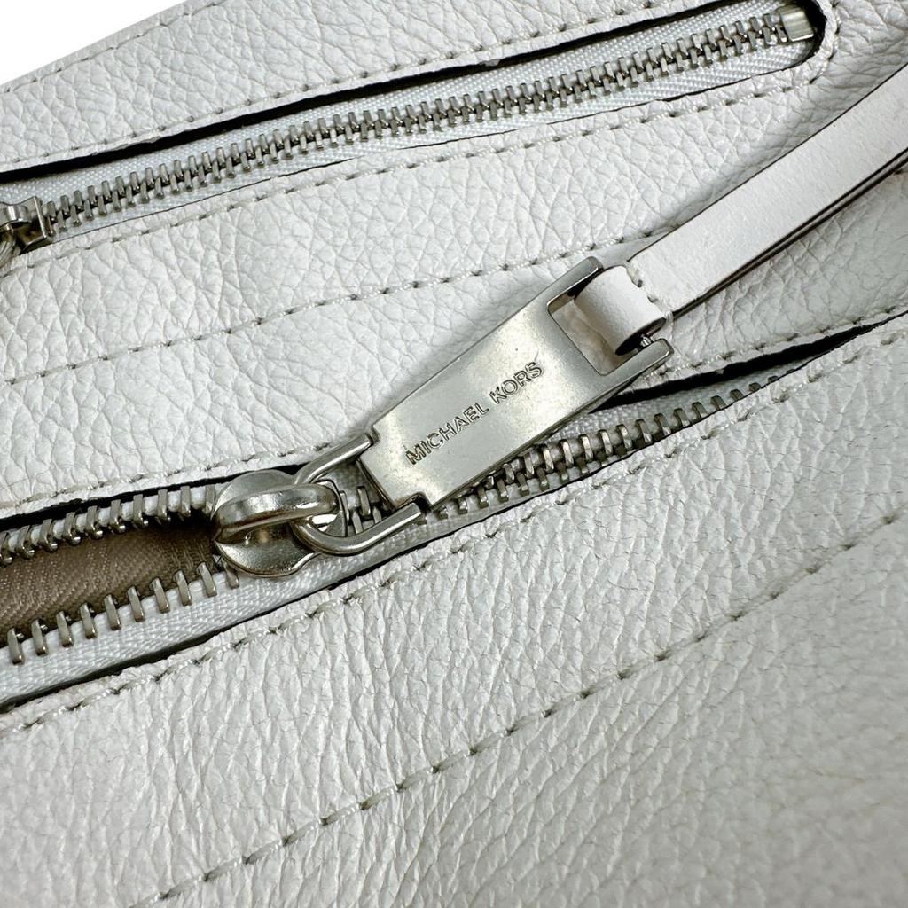 Michael Kors A4 Compatible With Tassel Charm Tote Bag Leather White Women Used