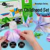 Origami 3D Paper Airplanes Book for Kids: Educational DIY Set with Colored Paper for Creative Thinking