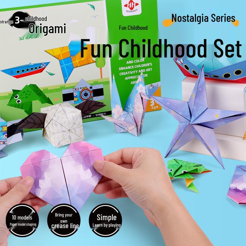 Origami 3D Paper Airplanes Book for Kids: Educational DIY Set with Colored Paper for Creative Thinking