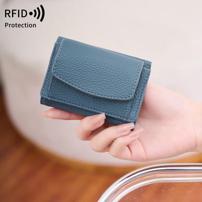 New Short Small Wallet, Lychee Pattern Flip Coin Storage Bag, Simple and Fashionable Women's Change Bag