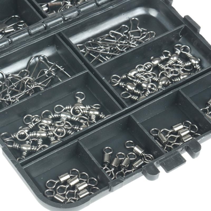 140 Stück Angelschnurverbinder Tackle Snap Wirbel Schieber Lagerwirbel Angelwirbel für Forellenangeln
