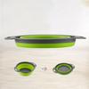 2 Pack Collapsible Colander Set, Emptycolor Foldable Collapsible Strainers for Kitchen, Small Round Colander with Base and Handles for Pasta, Fruit,