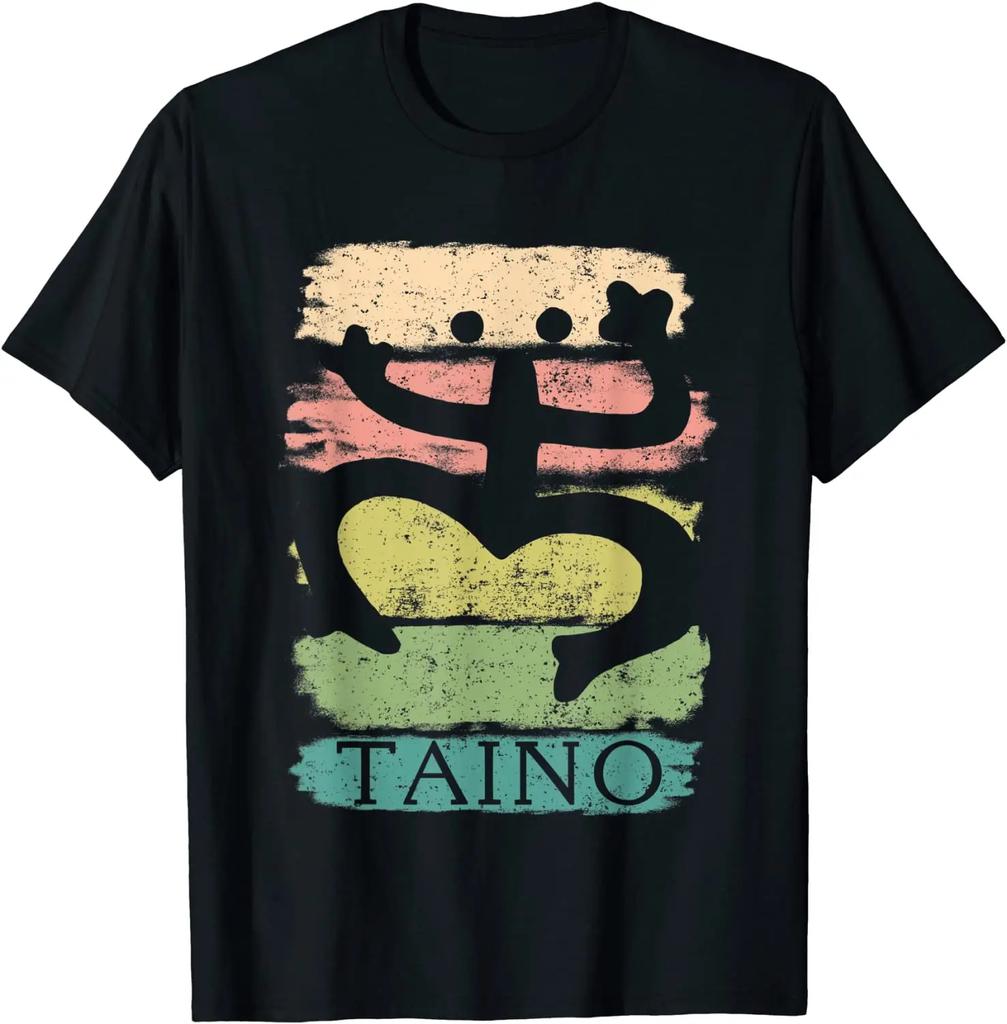 Vintage Paint Distressed Puerto Rico Taino Coqui Symbol Gift TShirt Summer Casual 100 Cotton ONeck Short Sleeve Mens T Shirt