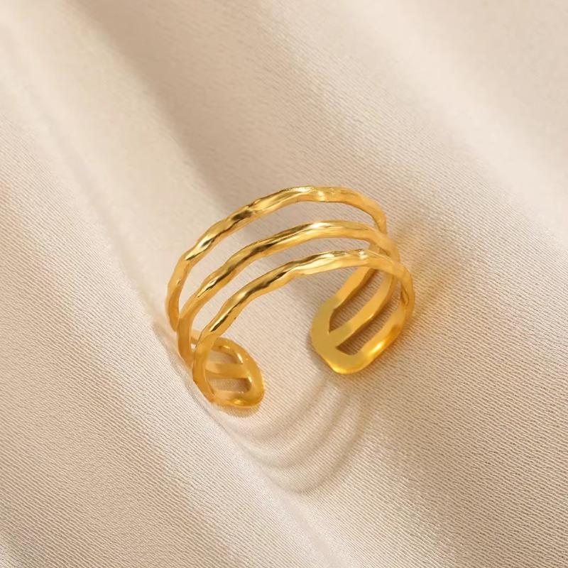 

Ретро геометрическое кольцо из нержавеющей стали, женское, нишевый дизайн, универсальное, с открытием, регулируемое, горячая распродажа