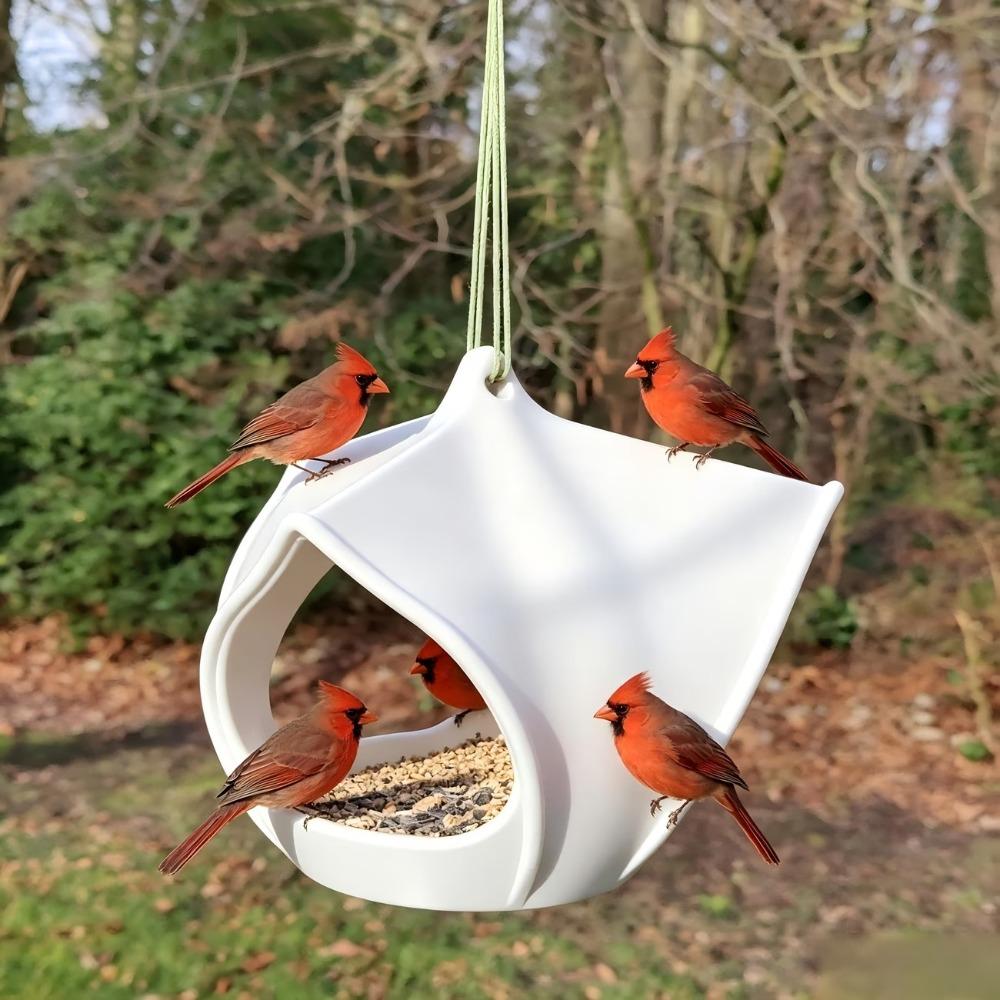 Birdhouse Hanging Bird Feeder Plastic Bird Feeding Station Hummingbird Feeder Tree Hanging белый