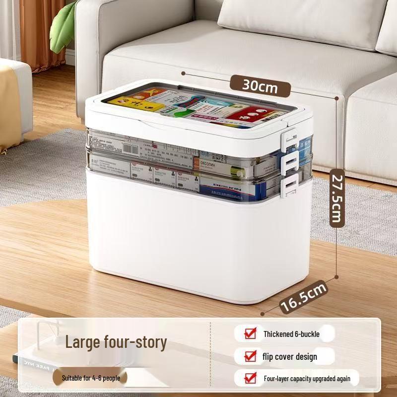 Large Capacity Transparent Medicine Storage Box - Multi-Layer Family First Aid Organizer