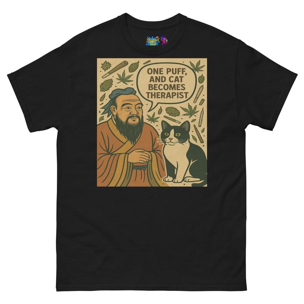 

Лапы и Философия Конфуций Кот Трава Футболка 4XL