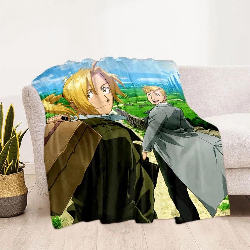 Fullmetal Alchemist Soft Plush Sofa Bed Throwing Cartoon Picnic Thin Blankets Modern Flannel  Cover Gedruckt Bettdecke Geschenk