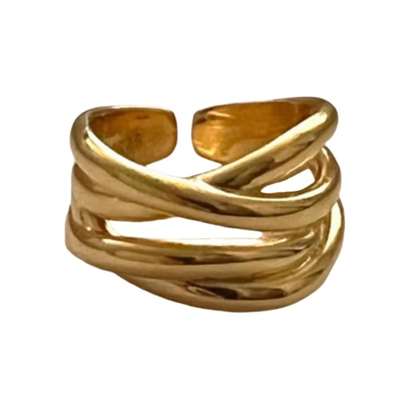 Geometric Irregular Rings Adornment Chic Irregular Line Crossed Ring For Women Great For Party And Everyday Wear