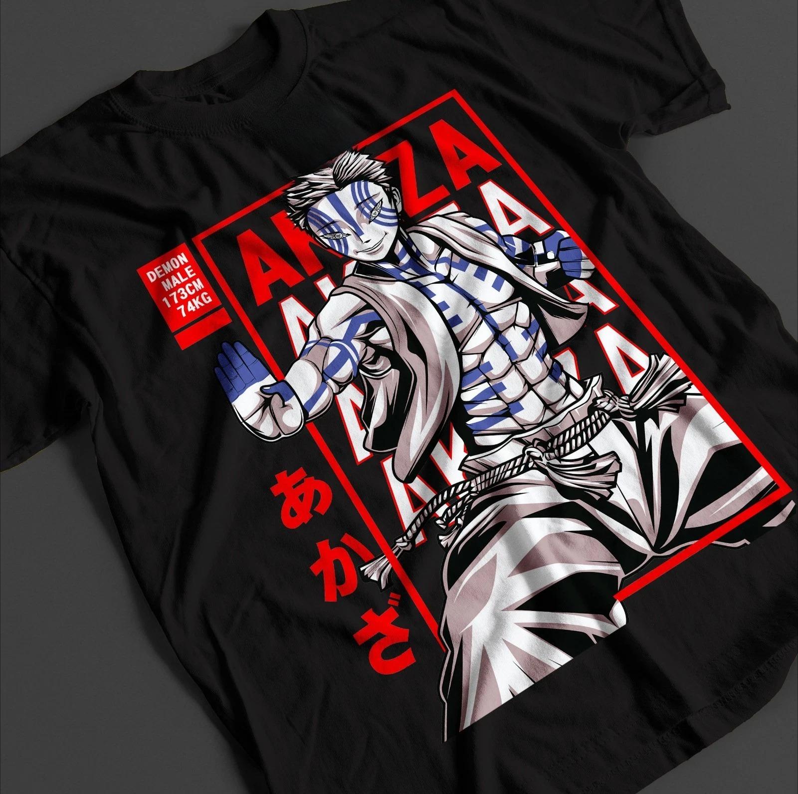 

Demon Slayer Shirt Akaza Upper Moon 3 TShirt Tanjiro Kimetsu No Yaiba Muzan Tee Summer Unisexs and Womens Breathable Tshirt Top S