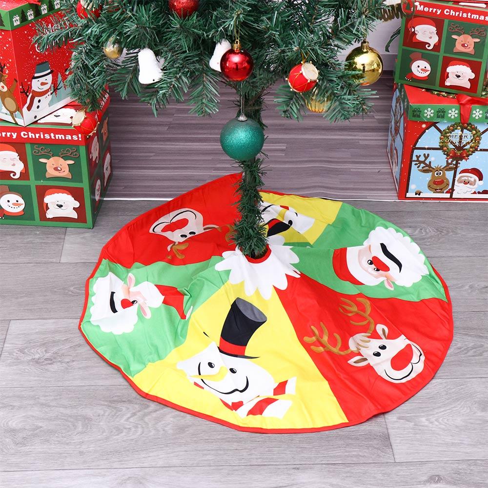 Reuseable 1 Pcs Flannelette DIY New Year Elk Party Supplies Floor Mat Cover Christmas Tree Skirt Xmas Decor Christmas Carpet