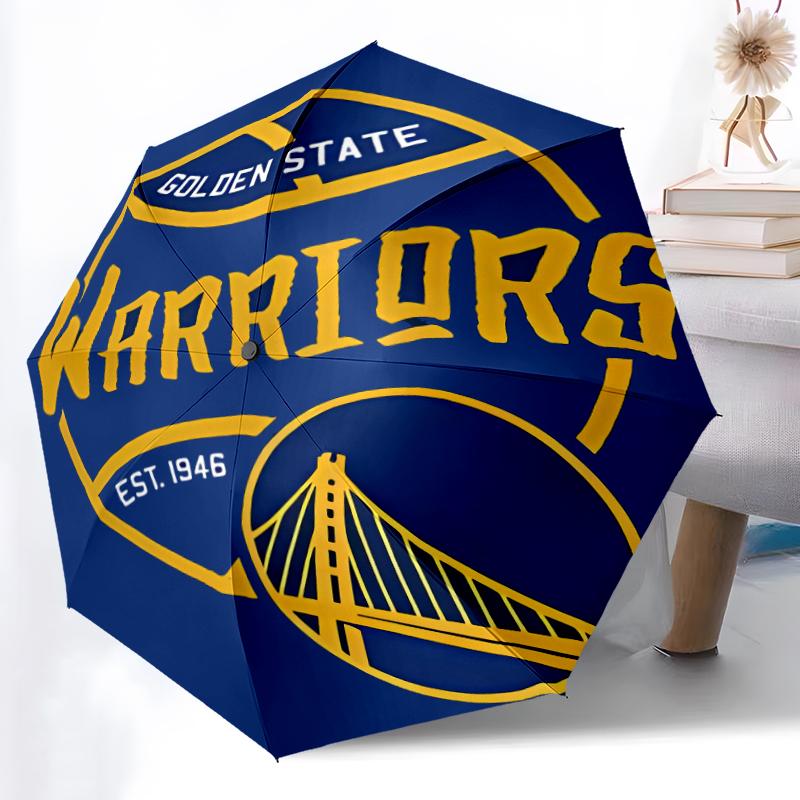Printed Golden State Warriors logo Folding Umbrella,Outdoor,Leisure,And Travel Umbrella,Durable Umbrella Fabric,Birthday And Holiday Gift