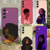 Black Girl Afro  Phone Case For Samsung S25,S24,S21,S22,S23,S30,Ultra,S20,Plus,Fe,Lite,Note,10,9,5G Black Cover