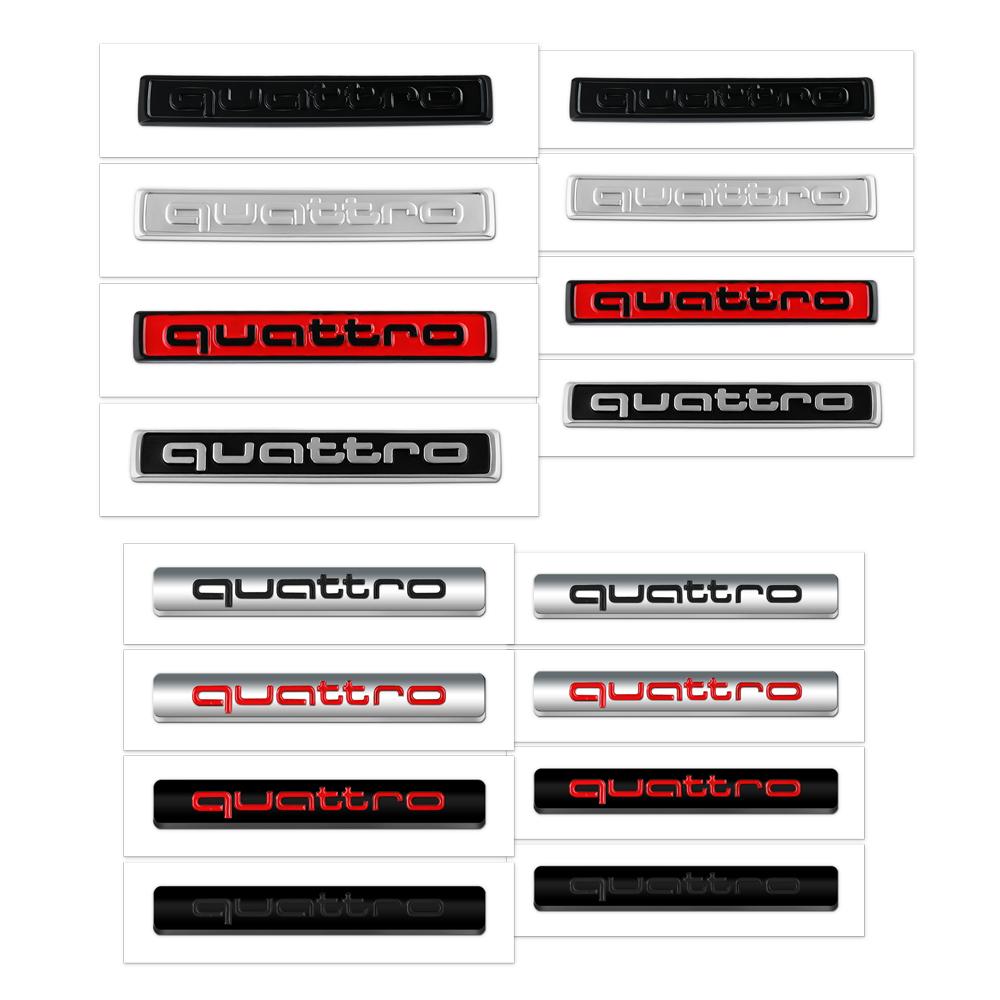 1pc 3D ABS QUATTRO Badge Car Body Trunk Sticker Emblem Decoration Decal For qaz22 A1 A2 A3 A4 A5 A6 A7 A8 B8 8P B9 B7 C6 Q3 Q5 Q7