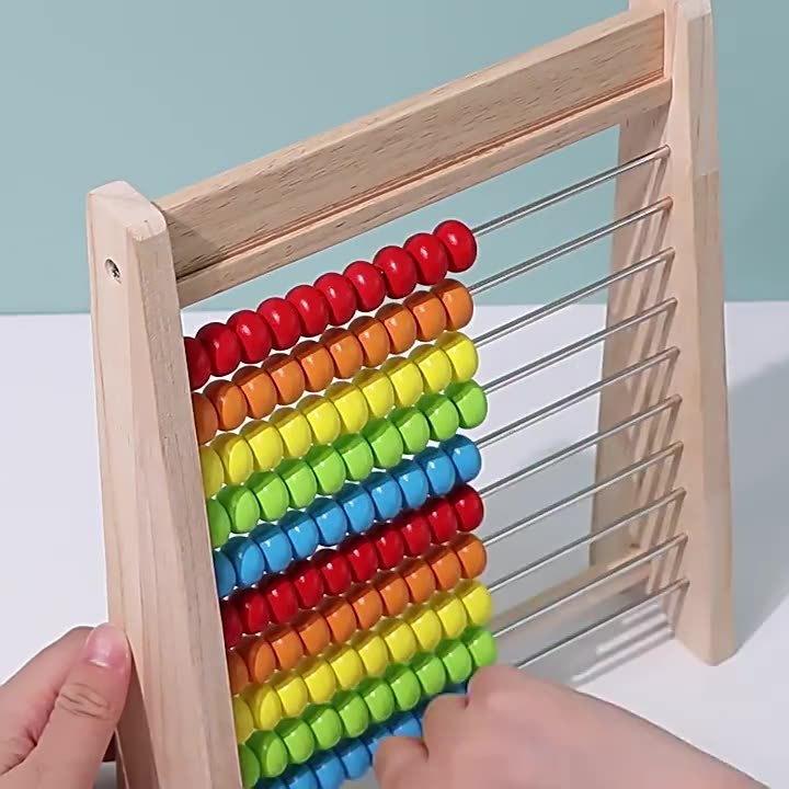 Wooden Early Education Counting Frame With Cards And Abacus For Preschool Learning