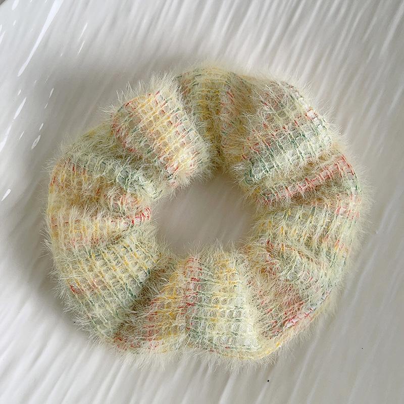 Vintage Solid Color Large Hair Scrunchies For Women Girls  High Absorbency Plush Elastic Hair Rope Sweet Hair Accessories