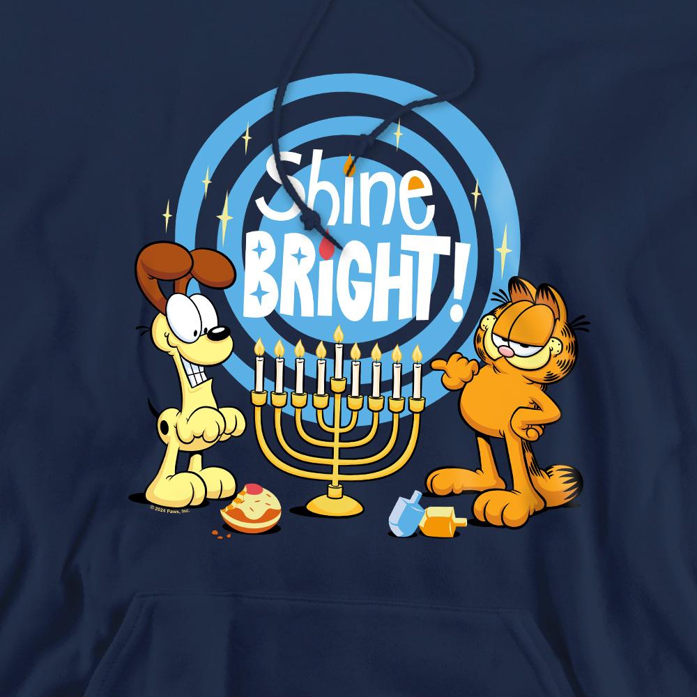 Garfield Mens Shine Bright For Hanukkah Odie Hoodie