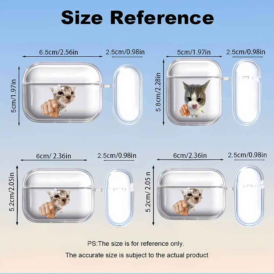 Case For Airpods Pro2 1 4 2 Pro 3 Pro3 Clear Earphone Cases Cover Cat Cartoon Interesting
