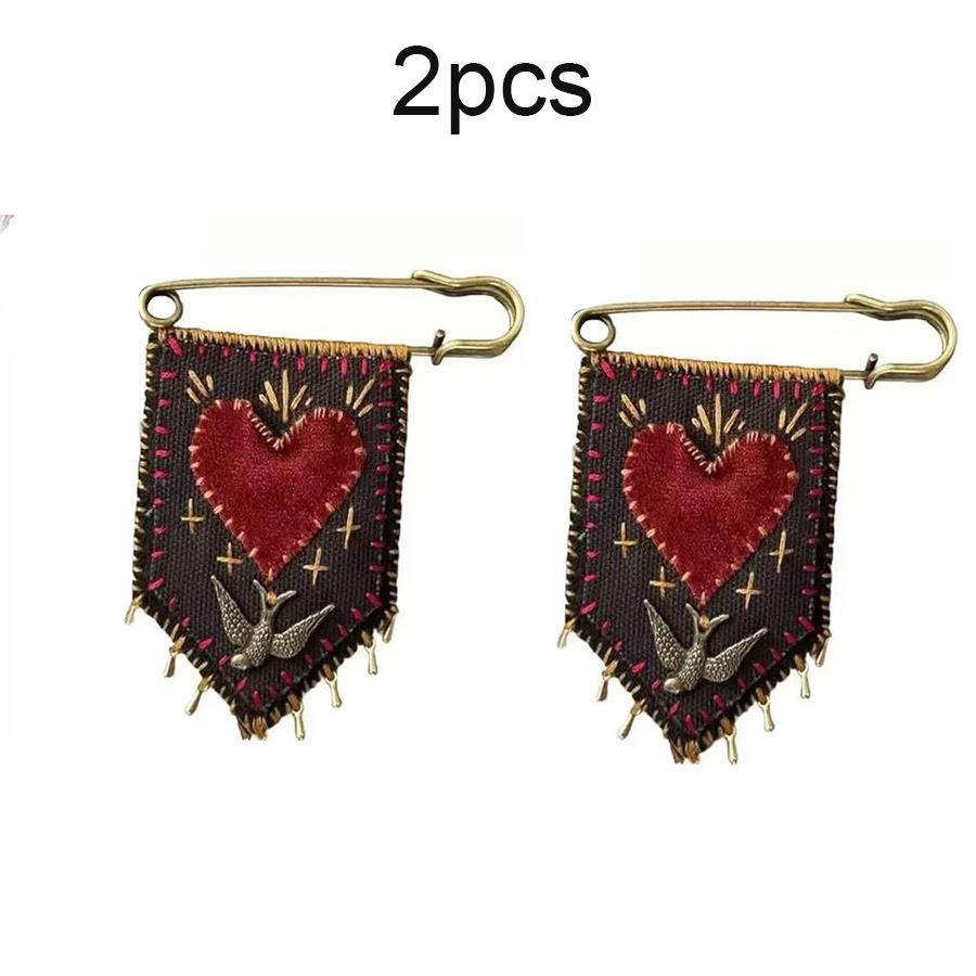 Hope's Protection Pocket • Hand Embroidered Protection Pin • Holds Love Notes/Talisman Brooch
