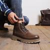 Men's 2025 British Style Retro Leather Boots - Thick Sole, Genuine Leather for Autumn/Winter