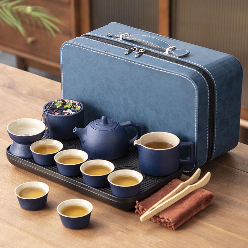 Ceramic Portable Travel Tea Set Household Gifts Business Company High-end Gifts