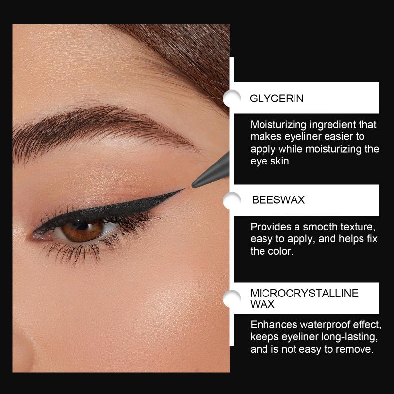 Waterproof Long Lasting Smooth Gel Eyeliner Highly Pigmented Eye Enlarging Multi Color Portable Eye Liner Makeup Daily Silver