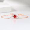Round Cut Cubic Zirconia Bracelet For Women Rose Gold Color Hand Chain Jewelry H165