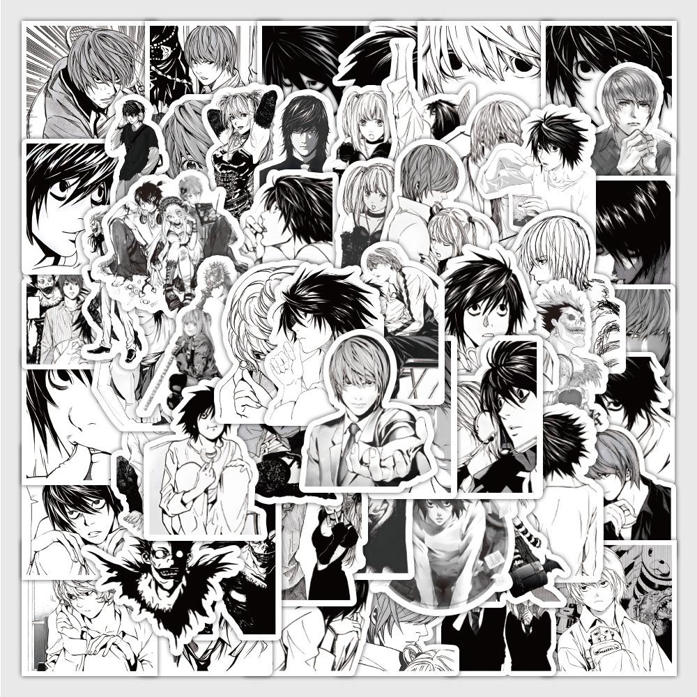 10/30/60pcs Anime Black White Manga Death Note Stickers Decals DIY Laptop Skateboard Diary Phone Case Waterproof Sticker Toy