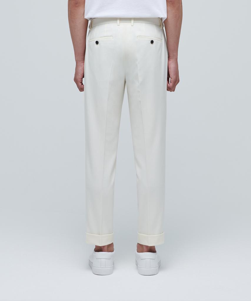 MUSINSA STANDARD Lightweight Tapered Turn-Up Hidden Banding Crop Slacks [Cream]