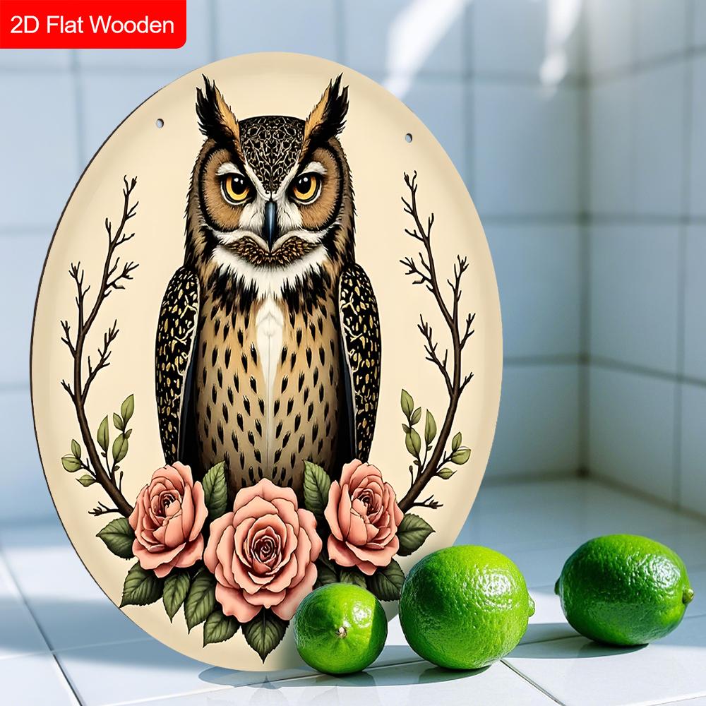 4 Different Styles of Wooden Sign with Owls Pattern, Unique Decorative Plaques for Front Door, Wall Hanging Decor, Ideal Gift for Friend & Family