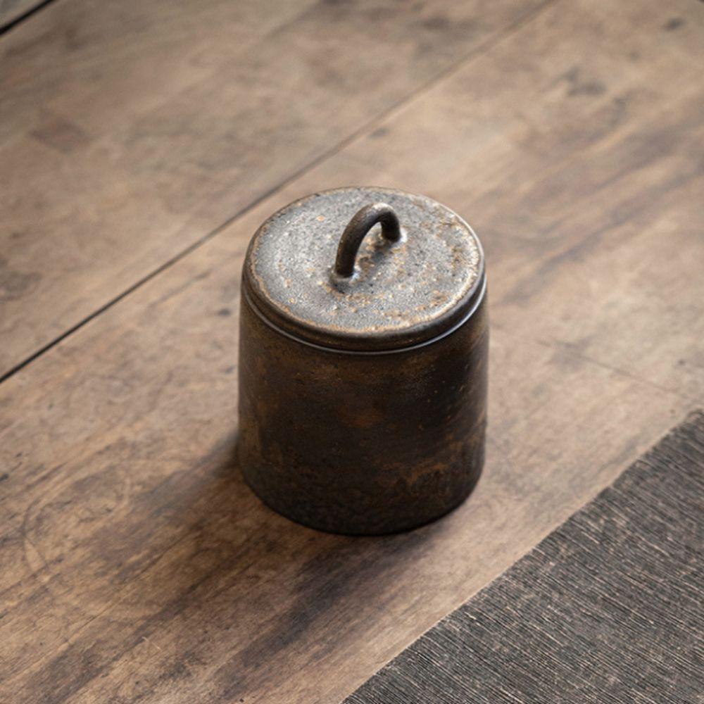 Kiln-change Glaze Vintage Ceramic Tea Jar Moisture-proof Tea Can Practical Food Container Candy
