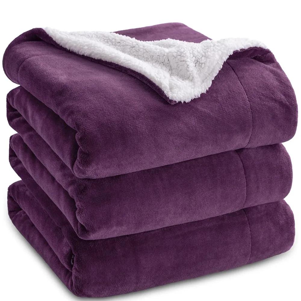 Modern Simple Best-selling Sherpa Lamb Wool Blanket Four Season Universal Solid Color Double-layer Flannel Office Nap Blanket