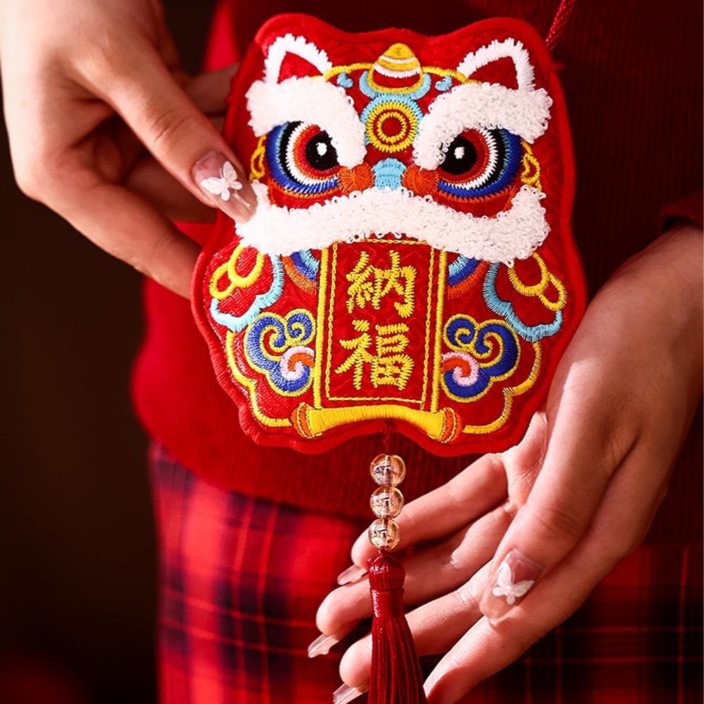 Embroidery 2026 Lucky Bag Chinese Style Zodiac Horse Ornaments Red Envelope Bag  Spring Festival