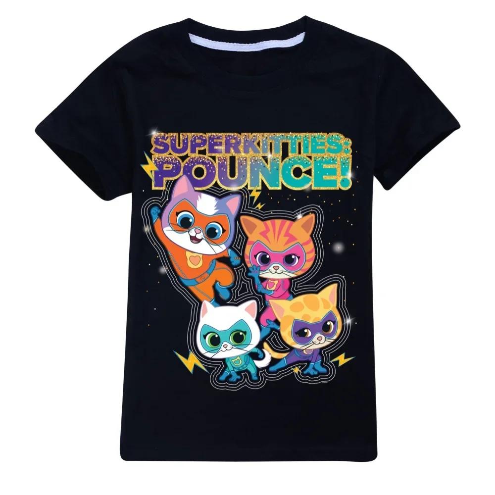 Anime SuperKitties 100 Pure Soft Cotton S Men Women Tee Adults Children Boy Gril Top O Neck Kids Parent Child Cotton Tshirt
