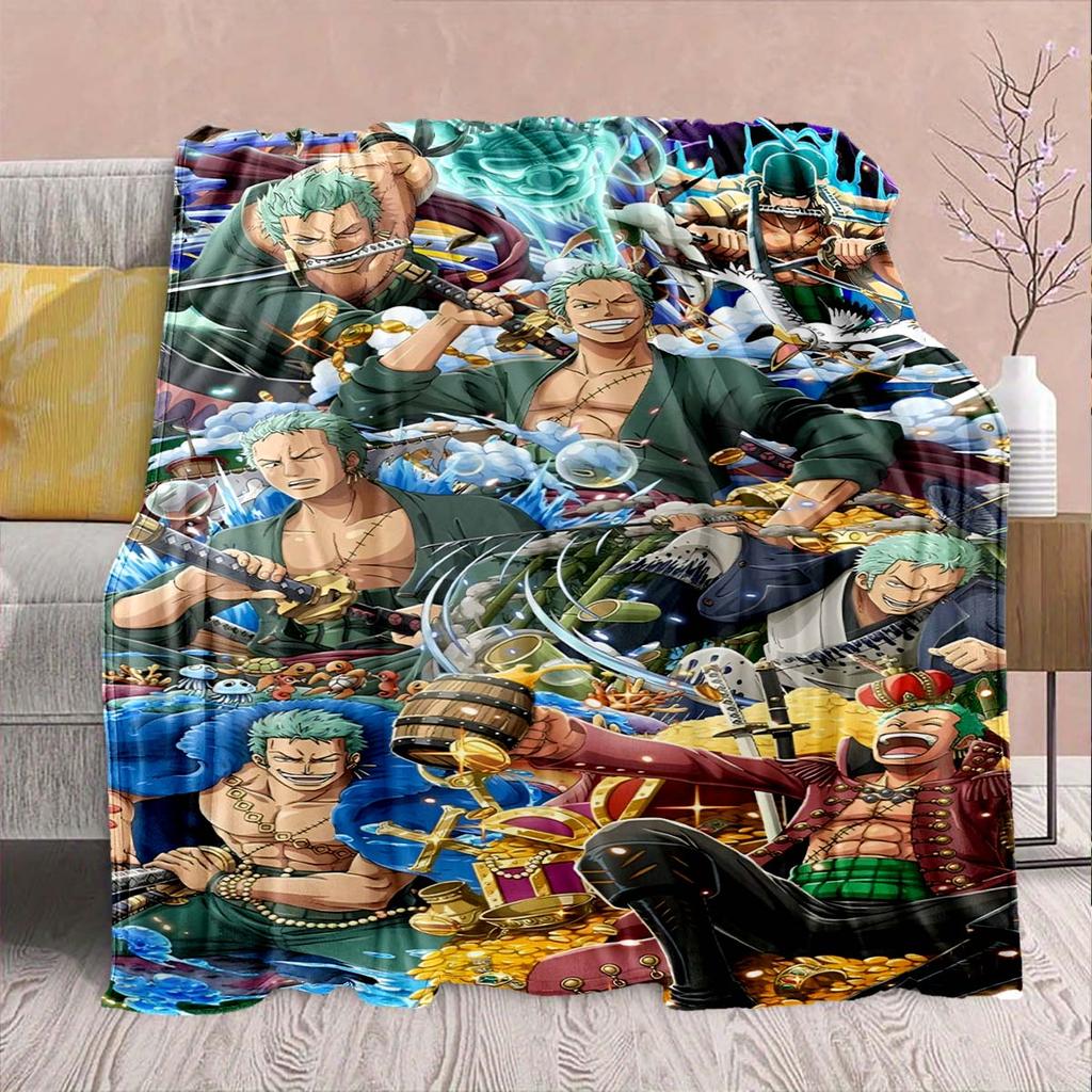 One Piece Anime Flaneldecke - Weich Warm Perfekt für Sofa, Bettwäsche Camping Reisen Büro Heimdekoration -QJY