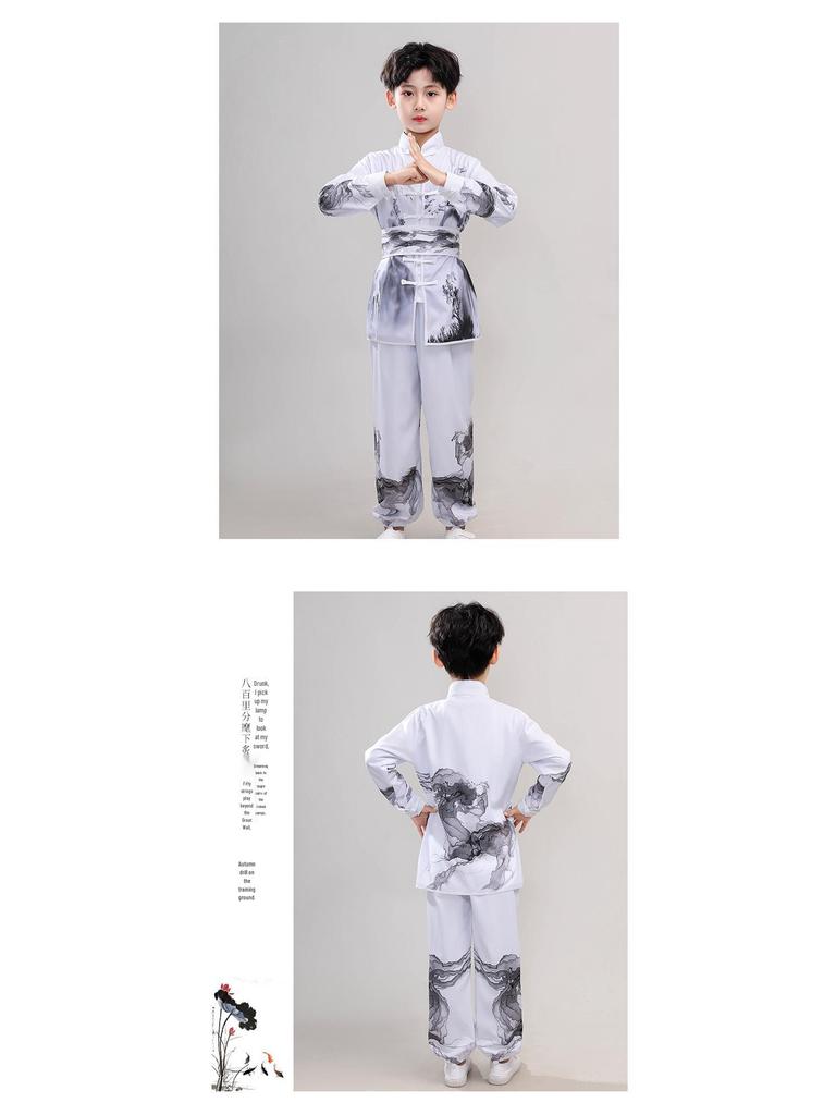 Children's Wushu & Tai Chi Performance Suit - Perfect for Kindergarten To Middle School Students' Chinese Kung Fu Fan Shows.