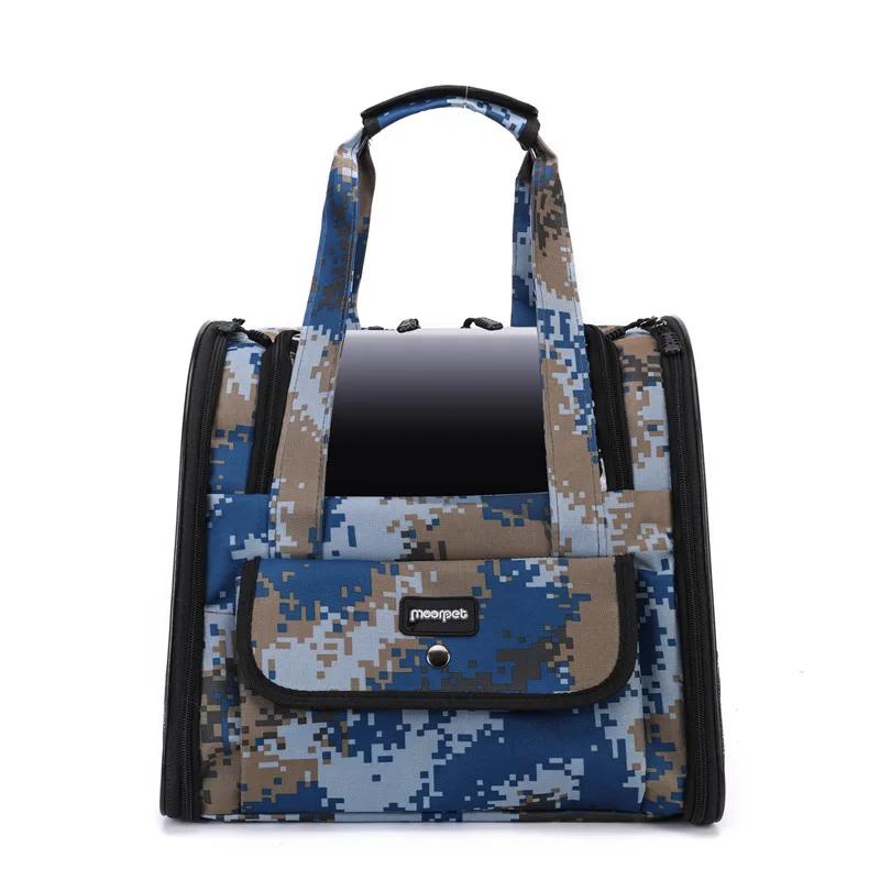 

Кошачья сумка для питомца, портативный рюкзак, дышащий, удобный, камуфляжный, портативный, складной, сумка для питомца, рюкзак для путешествий для кошек океан синий