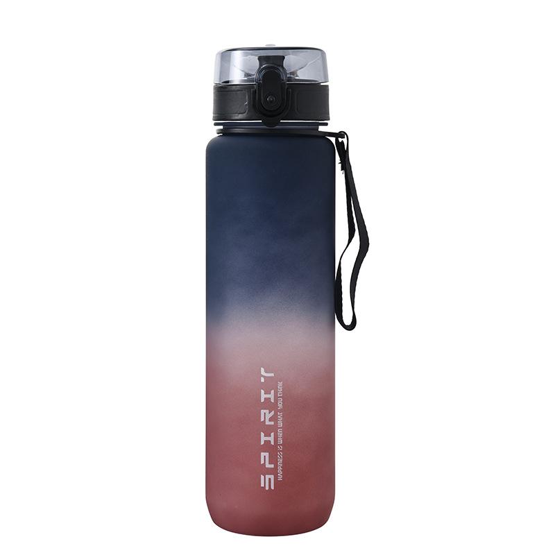 Gradient Frosted Water Bottle with Free Shipping - Large Capacity, Portable Sports Cup for Men and Women