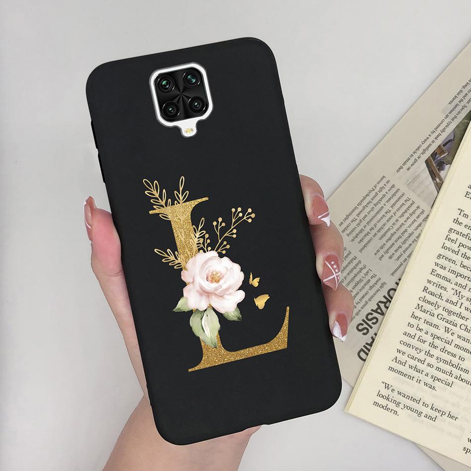 For Xiaomi Redmi Note 9 Pro Case Flowers Letters Silicone Soft TPU Back Cover For Xiomi Redmi Note9 Pro 6.67'' M2003J6B2G Case