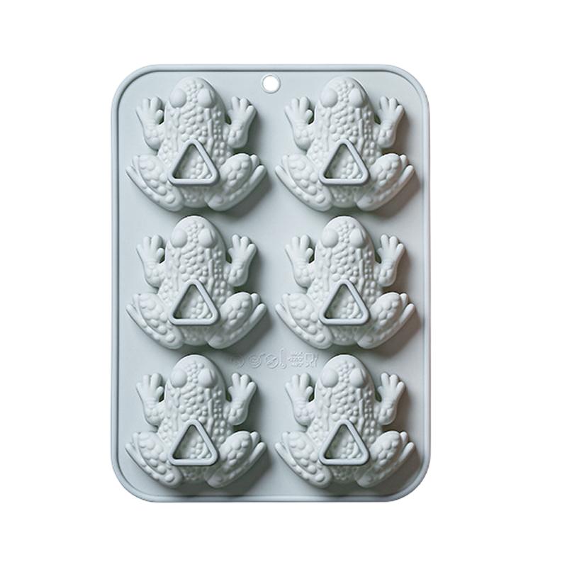 

6 Cavity Frog Silicone Mould Toad Shape Reusable Chocolate Candy Fondant Mold for Passover Party Baking Supplies синий